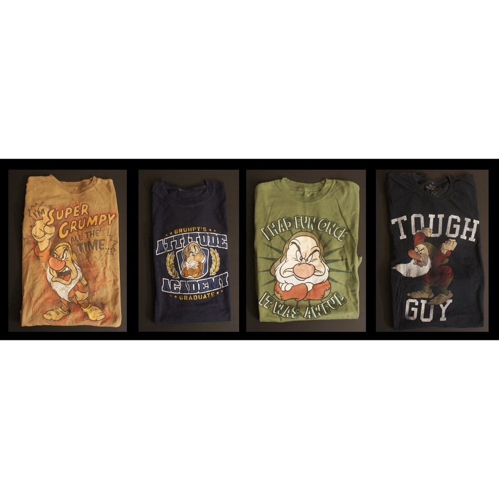 Lot of 4 Men's Vintage Grumpy T-Shirts from Walt Disney World (Snow White) Sz XL